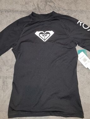 Roxy Black Rash Guard with White Logo